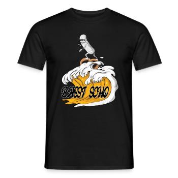Hefeweizen Welle mit Surfende Weißwurst basst scho - T-shirt homme - noir - Devant - AI Model Male 178 light (178cm)