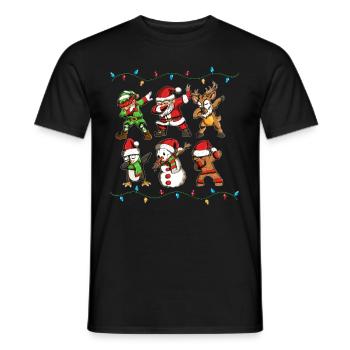 Dabbing Père Noël Bonhomme de neige Noël - T-shirt homme - noir - Devant - AI Model Male 178 light (178cm)