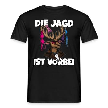 Hirschgeweihshirt mit Damenunterwäsche zum JGA - Männer T-Shirt - Schwarz - Vorne - AI Model Male 178 light (178cm)