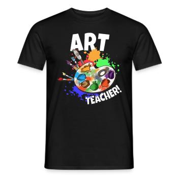 Art Teacher Art Teacher Artist Saying Brush - Men's T-Shirt - black - Front - AI Model Male 178 light (178cm)