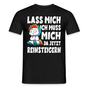 Lass mich ich muss mich da jetzt reinsteigern - Männer T-Shirt - Schwarz - Vorne - AI Model Male 178 light (178cm)