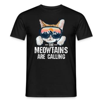 The meowtains are calling - Männer T-Shirt - Schwarz - Vorne - AI Model Male 178 light (178cm)