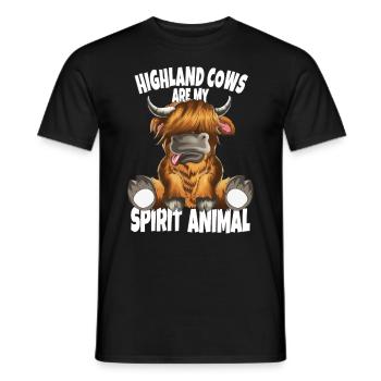 Highland Cows are my Spirit Animal Schottische Kuh - Männer T-Shirt - Schwarz - Vorne - AI Model Male 178 light (178cm)