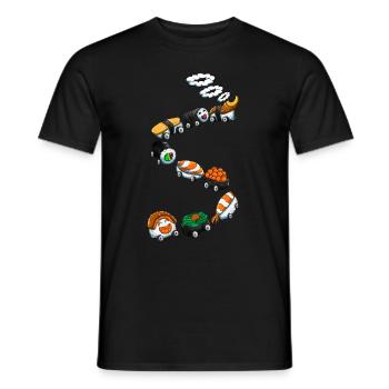 Japanische Küche Sushi Zug Sushi Fan fun Shirt - Männer T-Shirt - Schwarz - Vorne - AI Model Male 178 light (178cm)