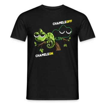 Chameleon Chameleoff Light Switch Camouflage Lizard - Men's T-Shirt - black - Front - AI Model Male 178 light (178cm)