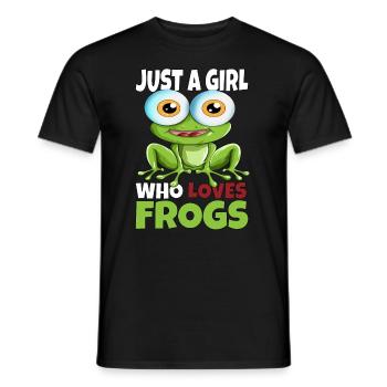 Juste une fille qui aime les grenouilles Frog quakfrosch - T-shirt homme - noir - Devant - AI Model Male 178 light (178cm)
