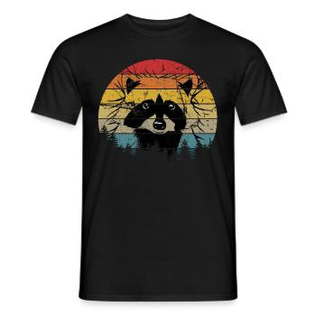 Waschbär Racoon Tier Geschenk Frettchen Marder - Männer T-Shirt - Schwarz - Vorne - AI Model Male 178 light (178cm)