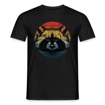 Waschbär Racoon Tier Geschenk Frettchen Marder - Männer T-Shirt - Schwarz - Vorne - AI Model Male 178 light (178cm)