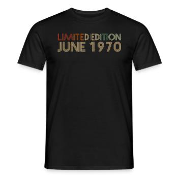 52ème anniversaire Juin né 1970 Idée cadeau - T-shirt homme - noir - Devant - AI Model Male 178 light (178cm)