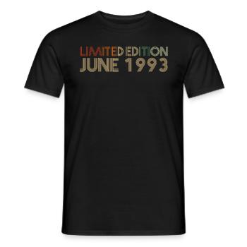 29ème anniversaire Juin né 1993 Idée cadeau - T-shirt homme - noir - Devant - AI Model Male 178 light (178cm)