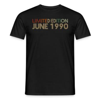 32ème anniversaire Juin né 1990 Idée cadeau - T-shirt homme - noir - Devant - AI Model Male 178 light (178cm)
