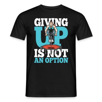 Giving Up Is Not An Option für eine Jumperin - Männer T-Shirt - Schwarz - Vorne - AI Model Male 178 light (178cm)