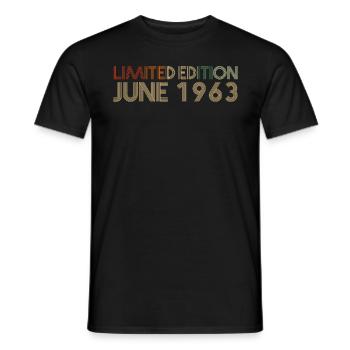 59th birthday June born 1963 Gift idea - Men's T-Shirt - black - Front - AI Model Male 178 light (178cm)