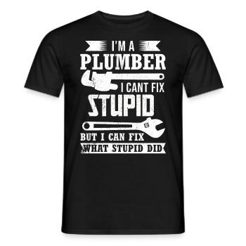 Plumber - Men's T-Shirt - black - Front - AI Model Male 178 light (178cm)