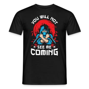 Ninja Tshirt Kids Men Ninjutsu - Men's T-Shirt - black - Front - AI Model Male 178 light (178cm)