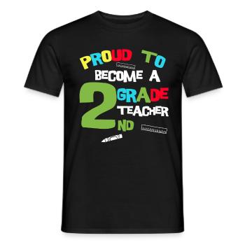 Teacher Tshirt 2nd grade Teacher Training Teacher School - Men's T-Shirt - black - Front - AI Model Male 178 light (178cm)