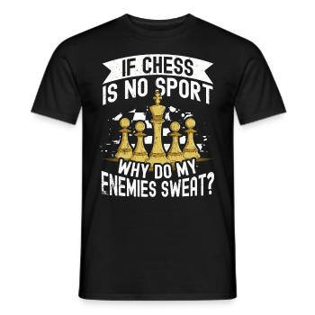 Chess Tshirt Chessboard Checkmate Chess Game - Men's T-Shirt - black - Front - AI Model Male 178 light (178cm)