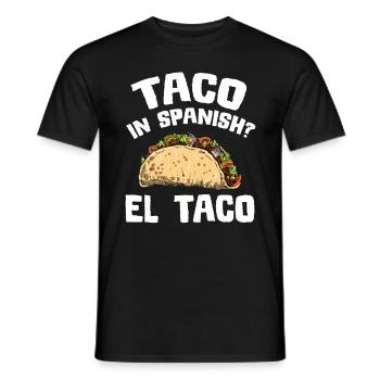 Taco Mexico Food Fast Food Nachos Fiesta Salsa - Men's T-Shirt - black - Front - AI Model Male 178 light (178cm)