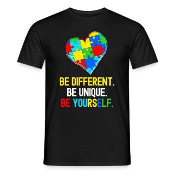 Autistic Tshirt Autimus Gift Asperger Children - Men's T-Shirt - black - Front - AI Model Male 178 light (178cm)