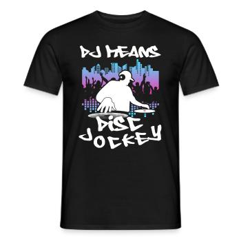 DJ Geschenk Musik Discjockey Disco Techno Rave - Männer T-Shirt - Schwarz - Vorne - AI Model Male 178 light (178cm)