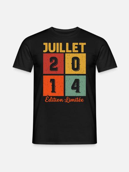 Juillet 2014 Édition limitée Cadeau D'anniversaire - T-shirt homme - noir