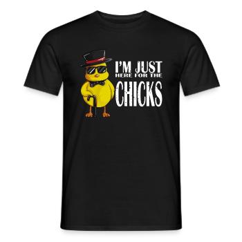 Je suis juste ici pour le motif de poulet Chicks Chicks - T-shirt homme - noir - Devant - AI Model Male 178 light (178cm)