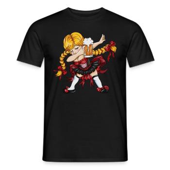 Trachten Girl en tenue bavaroise traditionnelle Dirndl - T-shirt homme - noir - Devant - AI Model Male 178 light (178cm)