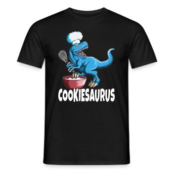 T Rex Cookiesaurus jeu de mots pour les fans de dos boulanger - T-shirt homme - noir - Devant - AI Model Male 178 light (178cm)