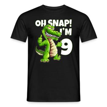 Lizard Lover Alligator Crocodile 9th Birthday - Men's T-Shirt - black - Front - AI Model Male 178 light (178cm)