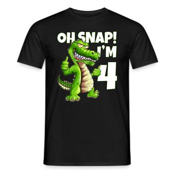 Alligator Wild Animal Children's Motif for 4th Birthday - Men's T-Shirt - black - Front - AI Model Male 178 light (178cm)