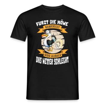 Spaßgeschenk Möwe Seemannshut Nordsee Ostsee - Männer T-Shirt - Schwarz - Vorne - AI Model Male 178 light (178cm)