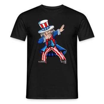 Independence Day USA American Dab Outfit - T-shirt homme - noir - Devant - AI Model Male 178 light (178cm)