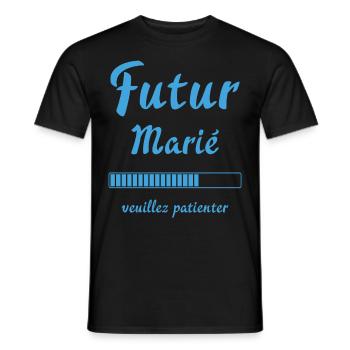Futur marié veuillez patienter Humour mariage - T-shirt homme - noir - Devant - AI Model Male 178 light (178cm)