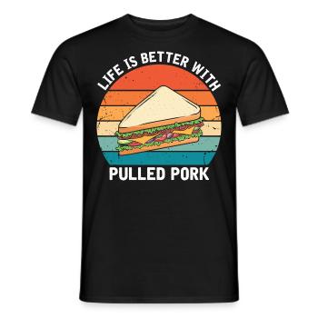 Food Love Sandwich Baguette Ketchup - T-shirt homme - noir - Devant - AI Model Male 178 light (178cm)