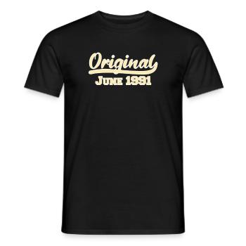 31ème anniversaire Juin né 1991 Idée cadeau - T-shirt homme - noir - Devant - AI Model Male 178 light (178cm)