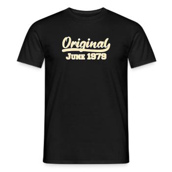 43ème anniversaire Juin né 1979 Idée cadeau - T-shirt homme - noir - Devant - AI Model Male 178 light (178cm)