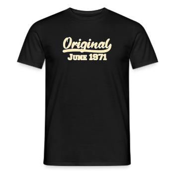 51ème anniversaire Juin né 1971 Idée cadeau - T-shirt homme - noir - Devant - AI Model Male 178 light (178cm)