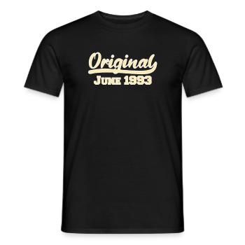 29. Geburtstag Juni Jahrgang 1993 Geschenkidee - Männer T-Shirt - Schwarz - Vorne - AI Model Male 178 light (178cm)