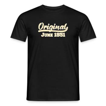 71. Geburtstag Juni Jahrgang 1951 Geschenkidee - Männer T-Shirt - Schwarz - Vorne - AI Model Male 178 light (178cm)