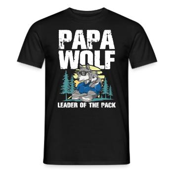 Papa Wolf Leader Of The Pack für einen Papa Vater - Männer T-Shirt - Schwarz - Vorne - AI Model Male 178 light (178cm)