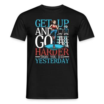 Get Up And Go Harder Than You Did Yesterday - Männer T-Shirt - Schwarz - Vorne - AI Model Male 178 light (178cm)