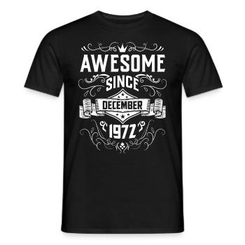 Anniversaire 1972 Fête Vieux Décembre Année de construction - T-shirt homme - noir - Devant - AI Model Male 178 light (178cm)