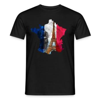 Frankreich - Männer T-Shirt - Schwarz - Vorne - AI Model Male 178 light (178cm)