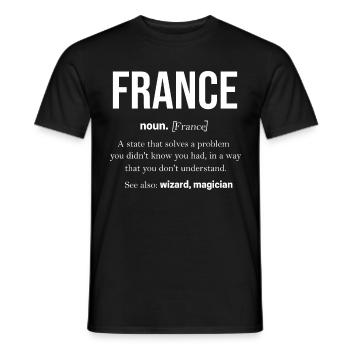 France Drapeau France Paris Marseille Français - T-shirt homme - noir - Devant - AI Model Male 178 light (178cm)