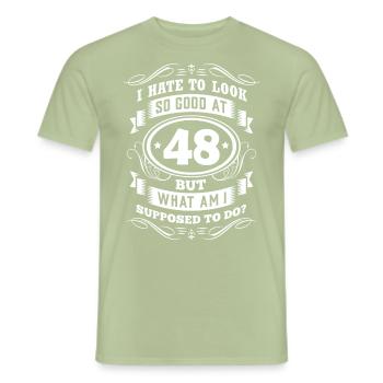 48. Geburtstag Party Alter Dezember Baujahr - Männer T-Shirt - Sage - Vorne - AI Model Male 178 light (178cm)