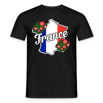 France - T-shirt homme - noir - Devant - AI Model Male 178 light (178cm)