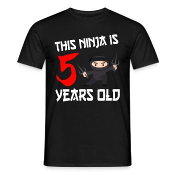 Ninja 5. Geburtstag - Männer T-Shirt - Schwarz - Vorne - AI Model Male 178 light (178cm)