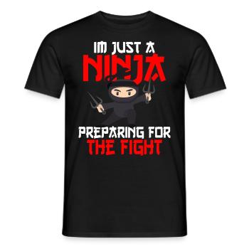 Ninja Ninjutsu Judo Katana Kids Shuriken Warrior - Men's T-Shirt - black - Front - AI Model Male 178 light (178cm)
