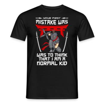 Ninja Tshirt Kids Men Ninjutsu - Men's T-Shirt - black - Front - AI Model Male 178 light (178cm)