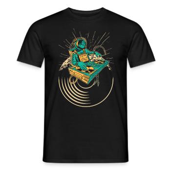 DJ Tshirt für Party Disc Jockey Rave Techno Mixer - Männer T-Shirt - Schwarz - Vorne - AI Model Male 178 light (178cm)
